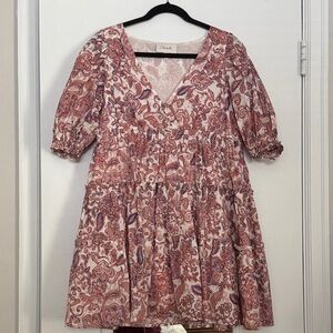 Cleobella Soft Pink and Cream Dress